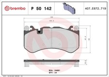 BREMBO Bremsbelagsatz Scheibenbremse PRIME P 50 142 für MERCEDES AMG KLASSE SL BREMBO Bremsbelagsatz Scheibenbremse PRIME P 50 142 für MERCEDES AMG KLASSE SL