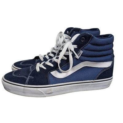 #ad Vans Sk8 Hi Sneakers Mens 10 Blue High Top Skater Shoes Suede Detail Skateboard $49.87