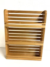 Wooden 3-Tier Herb & Spice Rack 16" x 12" x 2 .5" Wall Mount or Free Standing