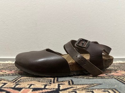 Birkenstock Messina Brown Leather Clogs Sandals Rare Discontinued