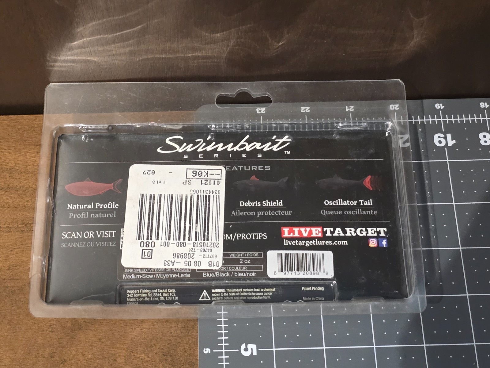 Live Target Herring Swimbait Blue/Black Medium-Slow Sink Action 2 oz - Image 2