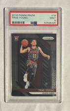 2018-19 Panini Prizm Trae Young PSA 9 Rookie Card Atlanta Hawks. rookie card picture