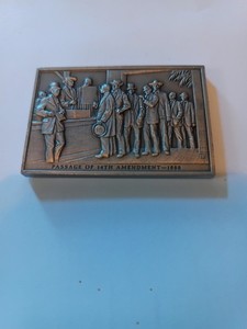 American Revolution Bicentennial Passage Of 14th Amendment Fine Pewter Bar # 48