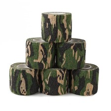 6 Roll Camouflage Tape Self Adherent Cohesive Bandage Wrap Rifle Camo Wrap Ta...