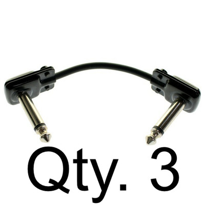 1/4'' Right Angle Squareplug SP400 & Mogami W2314 - 4 Inch Pedal Patch Cable 3 PK