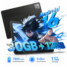 2026 Newest Android 16 Wi-Fi tablet 11" 30GB 128GB FHD 7800mAh Widevine L1