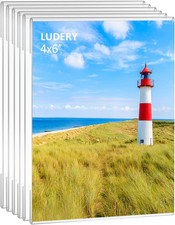 Acrylic Picture Frames 4X6, 4X6 Picture Frame, Set of 6 Clear Acrylic Photo Pict