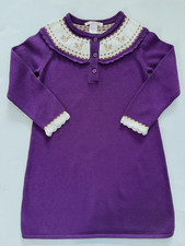 Janie and Jack Sweater Yorkie Dress Purple Winter Whimsy Size 4T NEW
