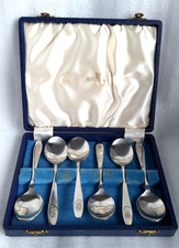 Walker & Hall Desert Spoon x 6 Stainless Steel Cutlery Old Hall - Campden style
