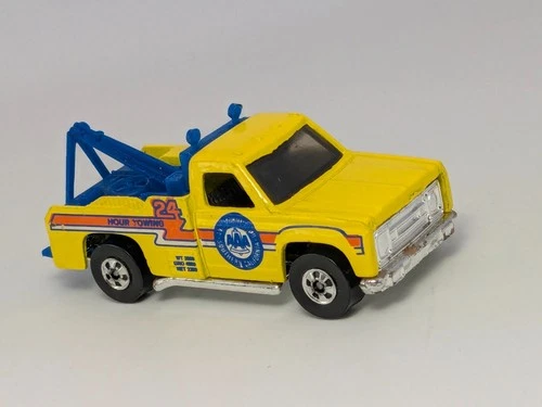 Vintage 1983 Hot Wheels Ramblin' Wrecker Yellow Blackwall Malaysia AAA Tow Truck