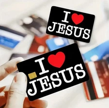 I LOVE JESUS CHRISTIAN GOD Credit Debit Card Skin Sticker Cover Set 2PCS