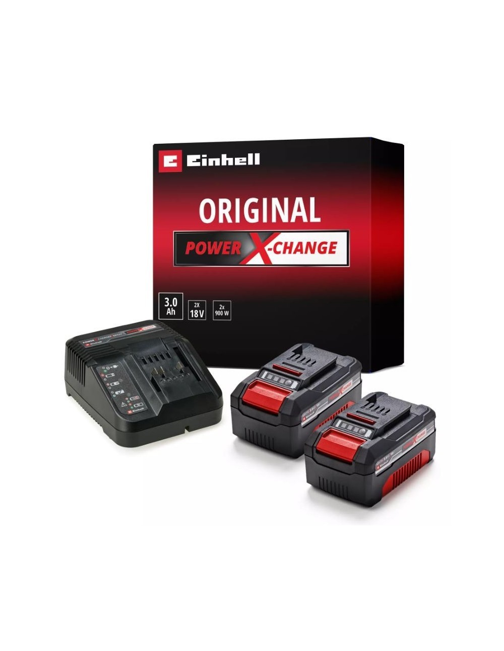 Starter Kit Einhell Power X-Change 18V 2 X 3,0Ah con Caricabatterie Batterie PXC