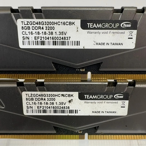 TeamGroup T-Force Vulcan 16GB (2x8GB) RAM DDR4 3200MHz TLZGD48G3200HC16CBK