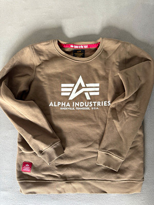 Alpha Industries Sweatshirt Pullover Grau Rundhals Langarm Jugendliche
