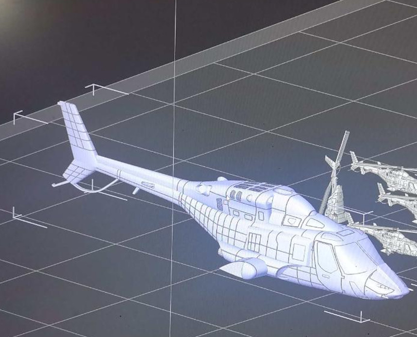 Hand-made 1/144 American Airwolf  helicopter  Unpainted  model