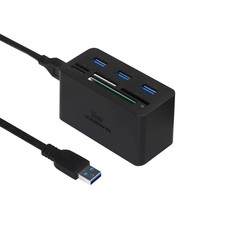 Kingwin USB HUB Adapter w/ Memory Card Reader Writer 3.0 black