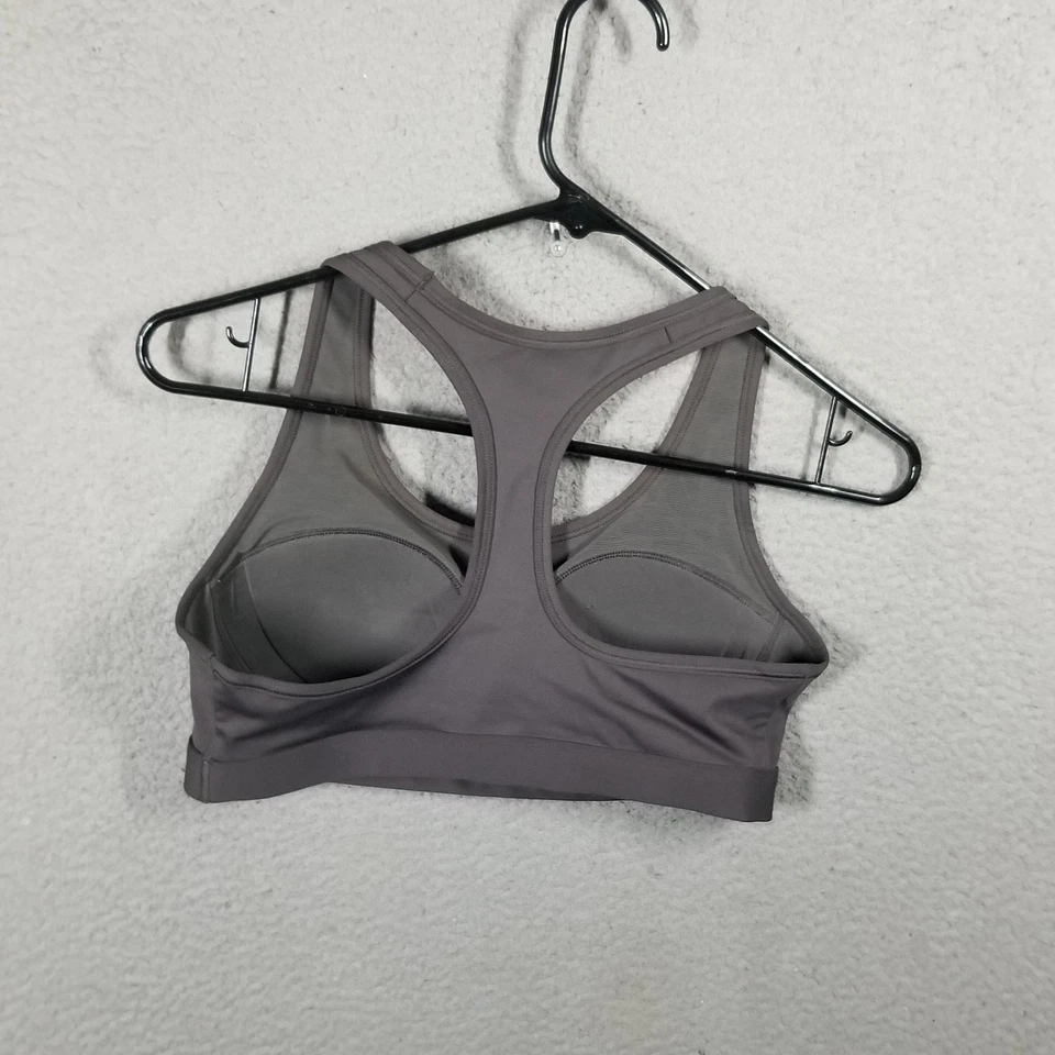 Sujetador deportivo Nike pequeño gris con logotipo de espalda deportiva para mujer gimnasio correr yoga top Foto 2 de 4