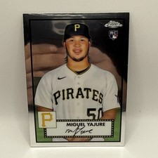 2022 TOPPS CHROME PLATINUM BASE ROOKIE CARD PITTSBURGH PIRATES MIGUEL YAJURE #61. rookie card picture