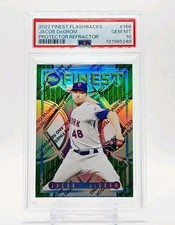 PSA 10 #/10 Jacob DeGrom 2022 Topps Finest Flashbacks Protector Refractor #168