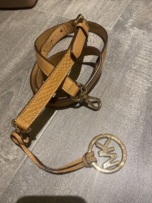 Michael Kors Brown Leather Replacement Strap with Gold Hardware Michael Kors Tan Brown Leather Replacement Strap Gold tone  main image 4
