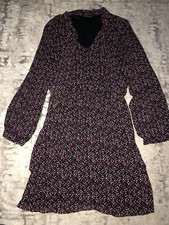 Express Long Sleeve Multi Color Print Dress Small 