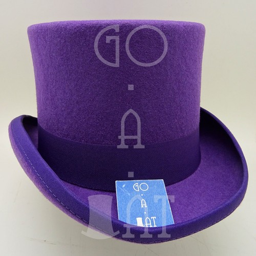 KLASSISCHER Wollfilz Herren Topper Zylinder Hut Herren Smoking viktorianisch | 57 cm | lila - Bild 1 von 7