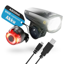 ABSINA LED Fahrradlicht Set USB StVZO Osram I...