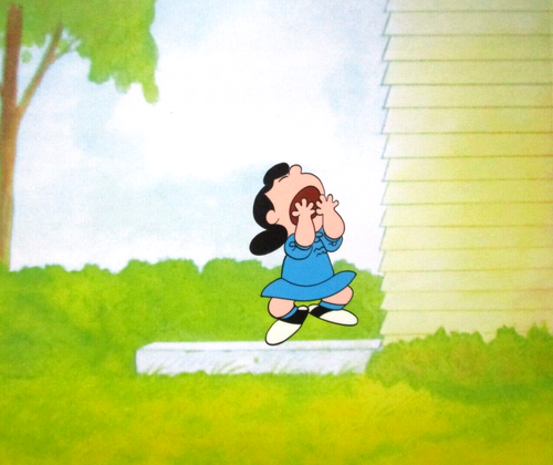 LUCY PEANUTS Charles SCHULZ ORIGINAL ANIMATION PRODUCTION CEL snoopy comic art