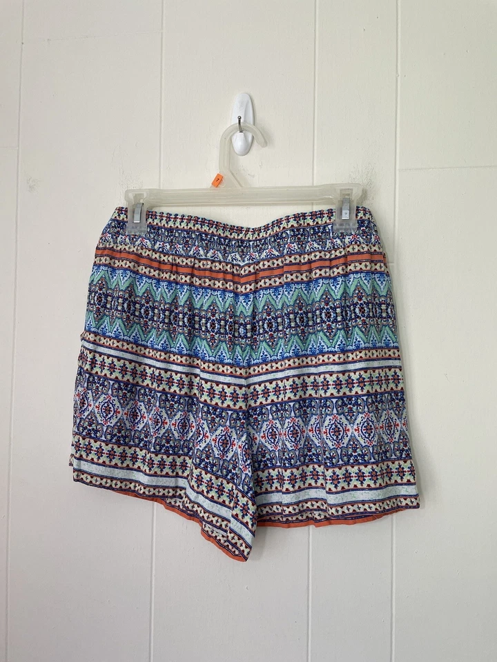 Bermuda Macia Maurices Elástica Estampada na Cintura Geométrica Boho ~ Tamanho M - Imagem 2 de 4