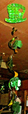 5 FOIL St. Patrick's Day LEPRECHAUN HAT  SHAMROCKS 54" Long Hanging Swirl Decor
