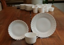 Richard Ginori Italy: Kaffeeservice Ancona Weiß Bianco Wellenform White Swirl