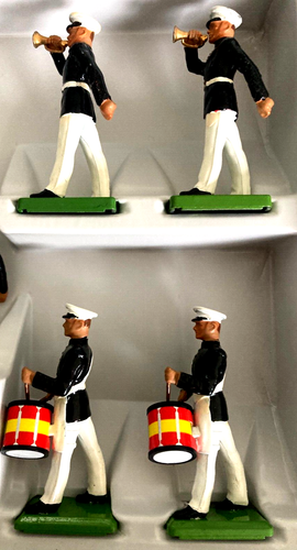 BRITAINS 5799 DRUM & BUGLE TEAM OF FLEET MARINE FORCE PACIFIC - 10 PIECE SET VG - Picture 5 of 11