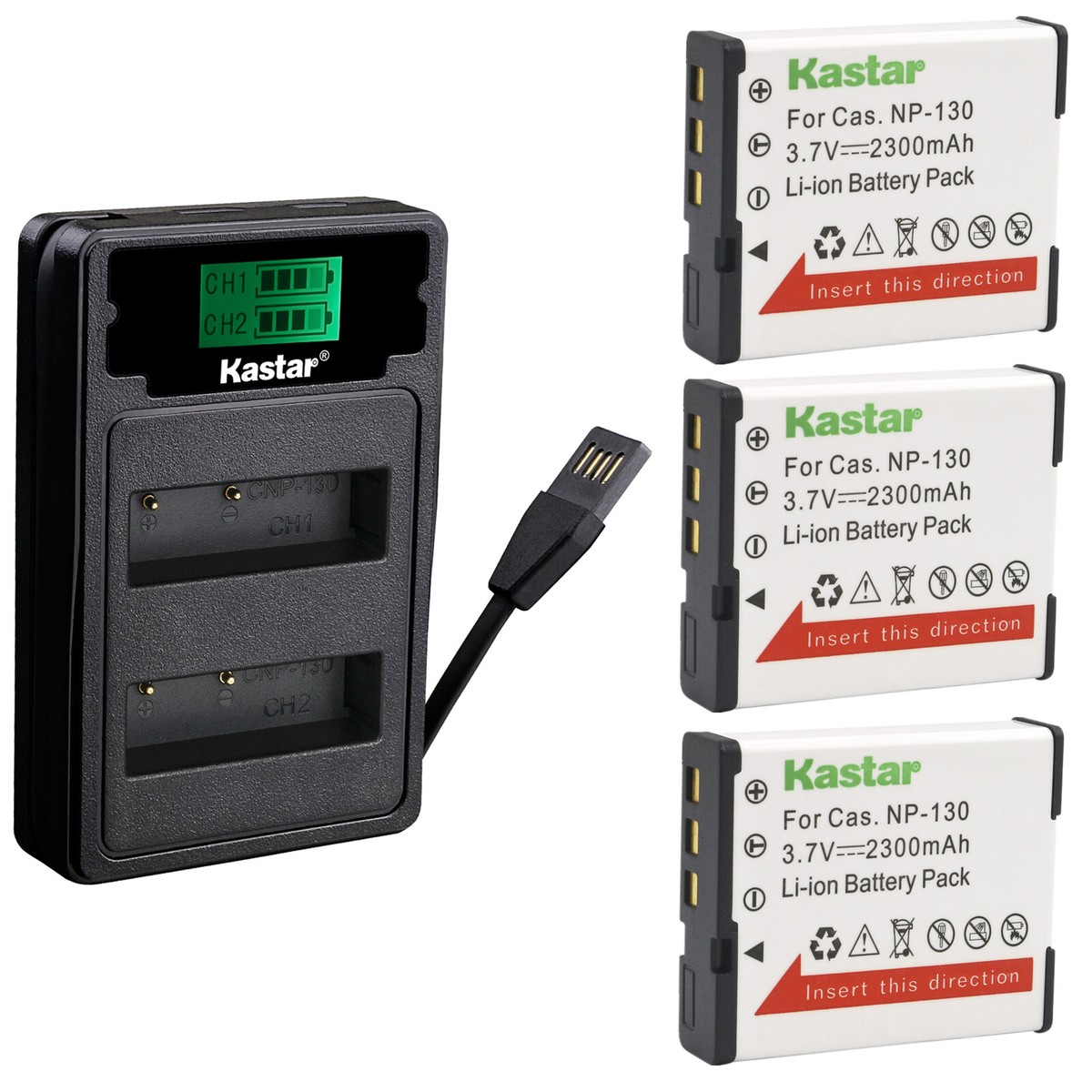 Kastar Battery LZD2 USB Charger for NP-130 & Casio Exilim EX-ZR750