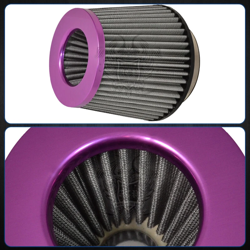 Filtro de admisión de aire frío universal 4" para autos automotrices motocicletas Ram corta púrpura Foto 2 de 3