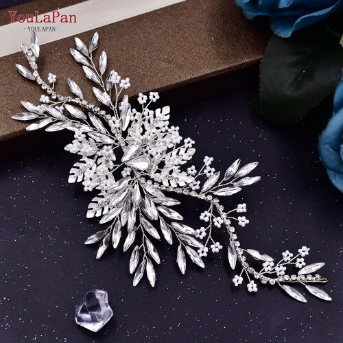 Seitenclip Hochzeit Diadem Braut Haarnadeln Strass Kopfbedeckung Legierung Blume Braut - Bild 12 von 40