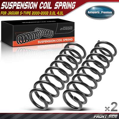 2x Front Driver & Passenger Coil Springs for Jaguar S-Type 2000-2002 3.0L 4.0L
