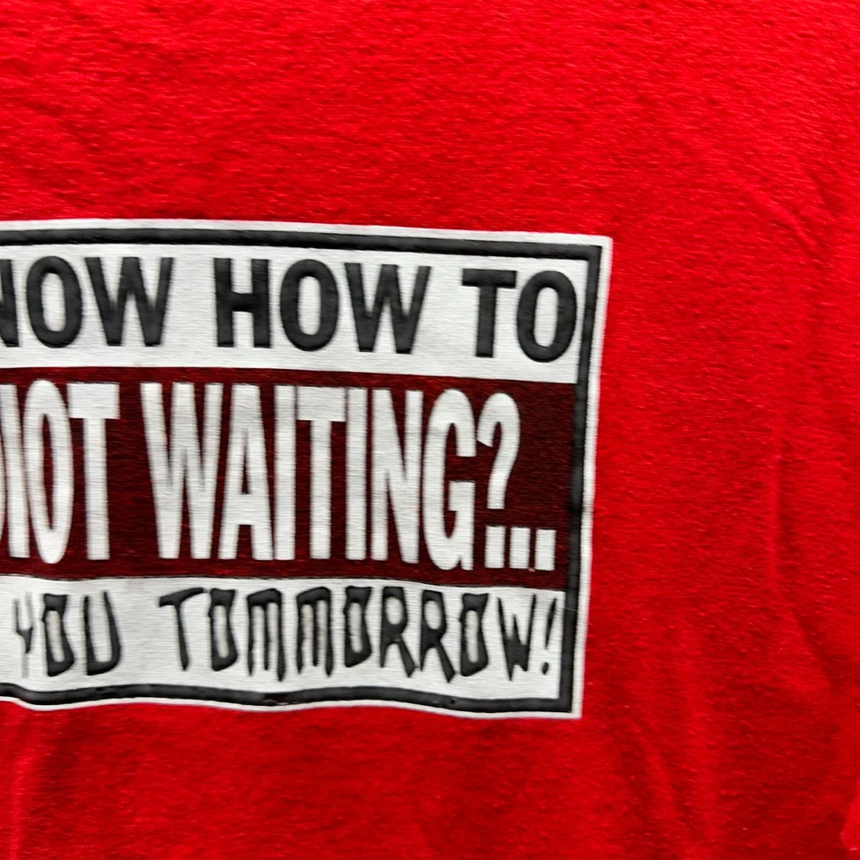 Camiseta Híbrida De Colección Adulto Grande Roja Divertida Sarcasmo Años 90 Camiseta Nerd Crew Idiot Foto 4 de 4