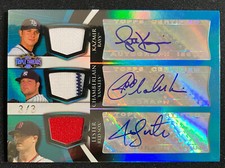 JON LESTER JOBA CHAMBERLAIN SCOTT KAZMIR 2009 TOPPS TRIPLE THREADS AUTO RELIC /3