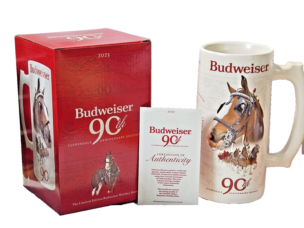 2023 Budweiser Holiday Stein 90th Anniversary Edition