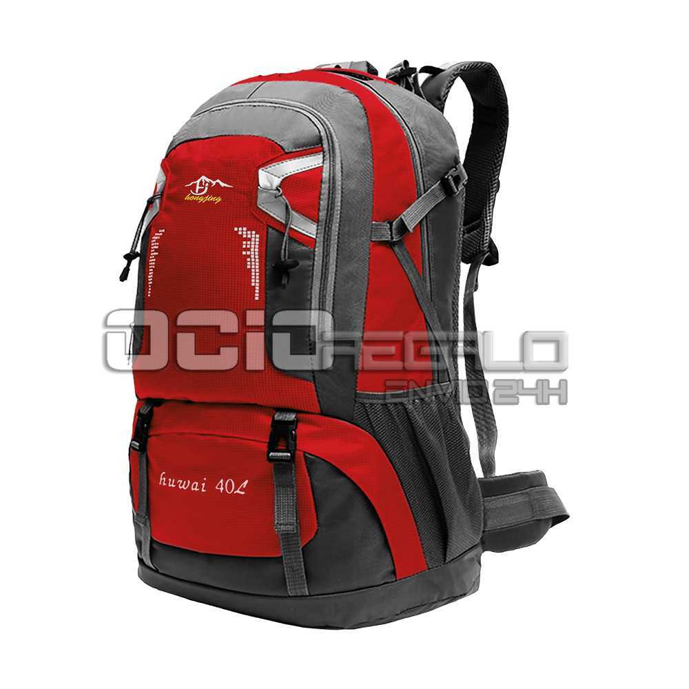 Mochila 40L 40 Litros Impermeable para Senderismo Montaña Militar Roja