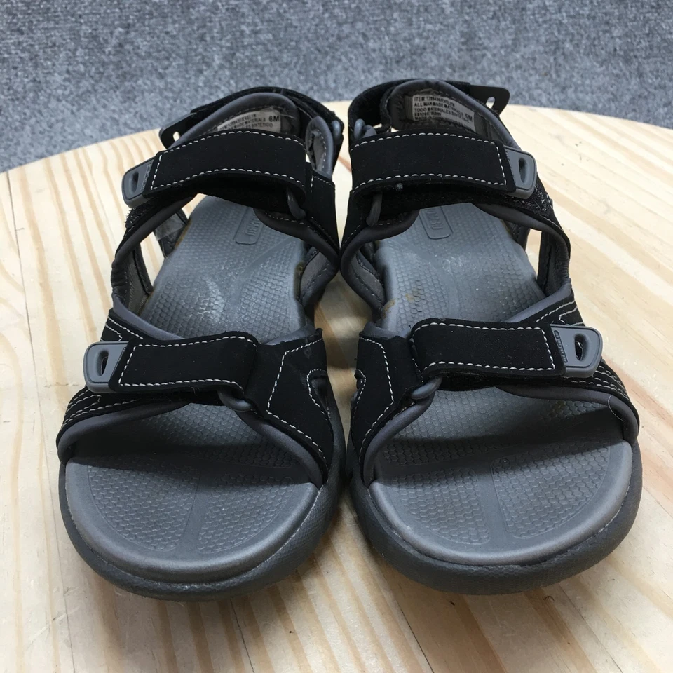 Khombu Sandals Womens 6 M Evelyn Sporty Slingback Flats Black Faux Leather - Image 4 of 4