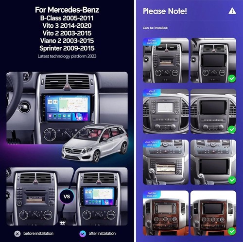 32GB Android 13 Autoradio GPS Navi Für Mercedes-Benz Vito Viano W639 2006-2014 - Bild 3 von 18