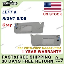 Pair Gray Sun Visor w/ Light for Honda Pilot 2016-2022 LH RH  83280-TG7-A12ZB