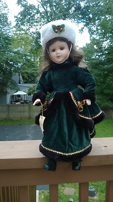 Seymour Mann Connoisseur Collection Porcelain Doll''Vicky'' 16'' 1993,with a mount