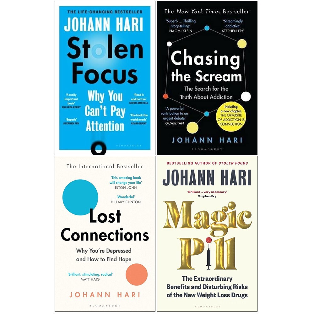 Johann Hari Collection 4 Books Set Magic Pill, Chasing Scream, Lost Connections