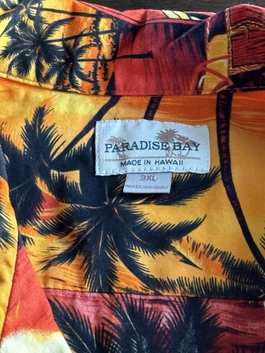 PARADISE BAY Mens Authentic Hawaiian Shirt - 3XL - Cotton- Made in Hawaii - Picture 6 of 13