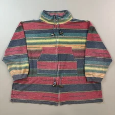 Vintage Venezia Jacket Women's 24 Striped Cali Baja Drug Rug Fleece Full Zip 90s