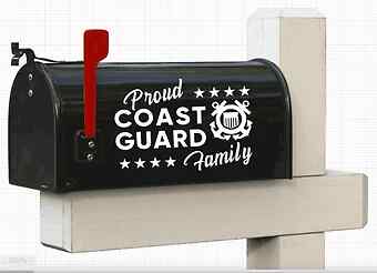 COAST GUARD MAILBOX 2 PROUD FAMILY DECALS - USCG Sticker - Home Garden Decor