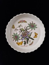 Grande piatto flan giardino botanico vintage Portmeirion ''Fiore della passione blu'' 27 cm