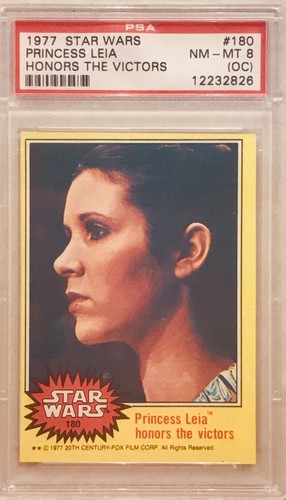 1977 Topps Star Wars #180 Princess Leia honors the victors — PSA 8